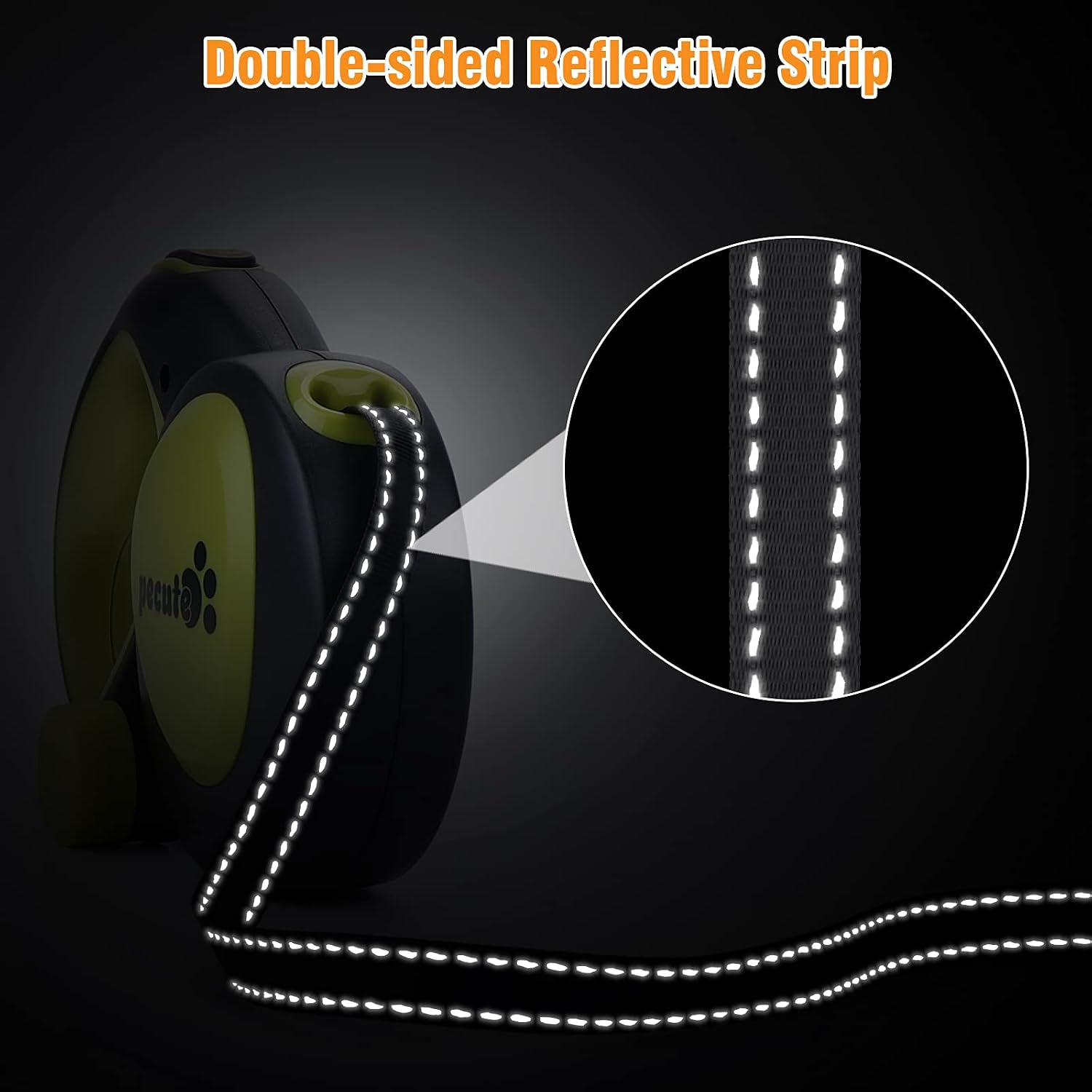 Retractable Dog Leash, Pecute 360° Tangle-Free Dog Leash Retractable, Heavy Duty Retractable Dog Leash with Protective Bungee, Easy One Button Brake & Lock, Great for Small to Large Dogs, 16ft/5m