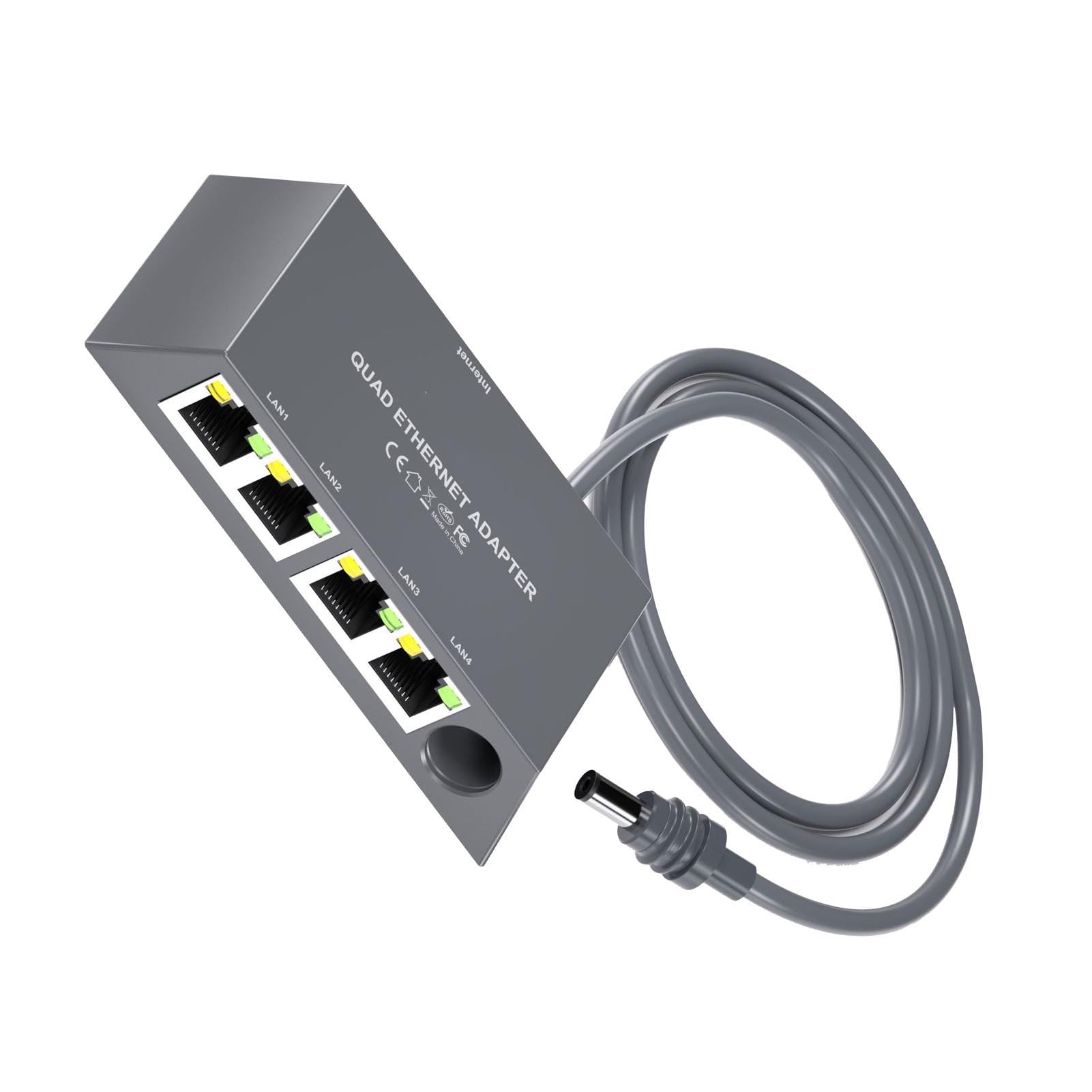 Asixxsix Ethernet Splitter 1 do 4, StarlinkGen 3/ StarlinkMini Network Sieć Adapter Ethernet, 4 Urządzenia Połączone Jednocześnie do 1 Gb/S