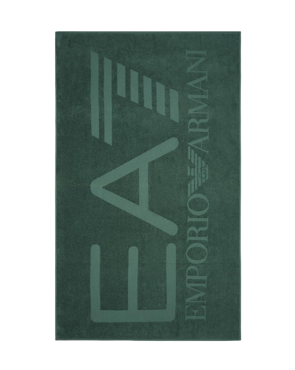 Emporio Armani EA7 Telo Mare in Cotone con maxi logo tono su tono, 7X000678 (Cilantro Verde)