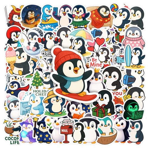 BETANAS 100 PCS Penguin Stickers Cute Chibi Funny Animal for Teens Adults