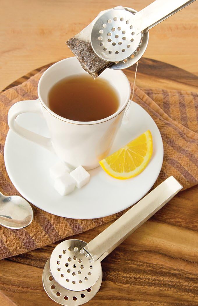 Fox Run Brands Tea Bag Squeezer, 0.75 x 2.25 x 6.75 inches, Metallic image 3