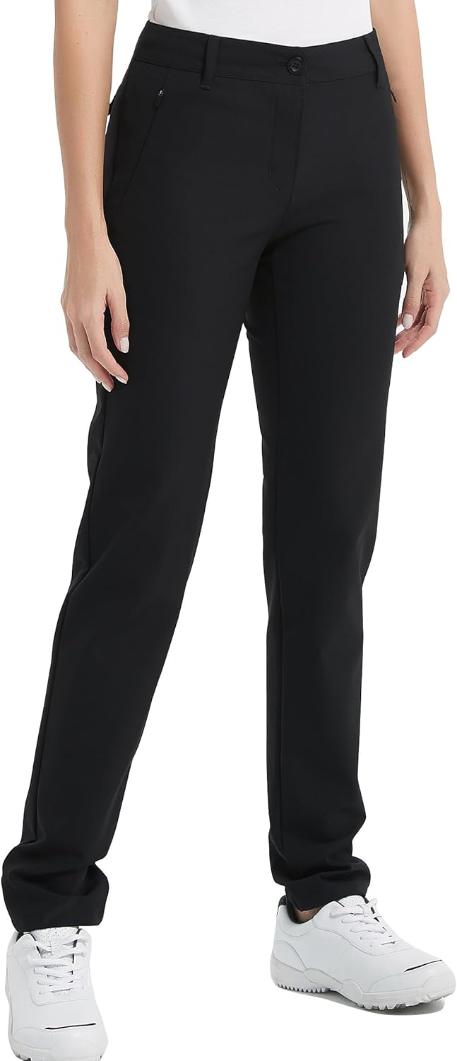 Lesmart Womens Golf Pants Stretch Slim Quick Dry Lightweight Work Pants Straight Leg Ladies Pants