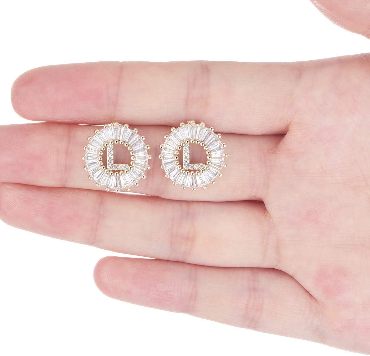 COTTVOTT Charms Initial Letter Pendant Necklace Stud Earrings Set for Women