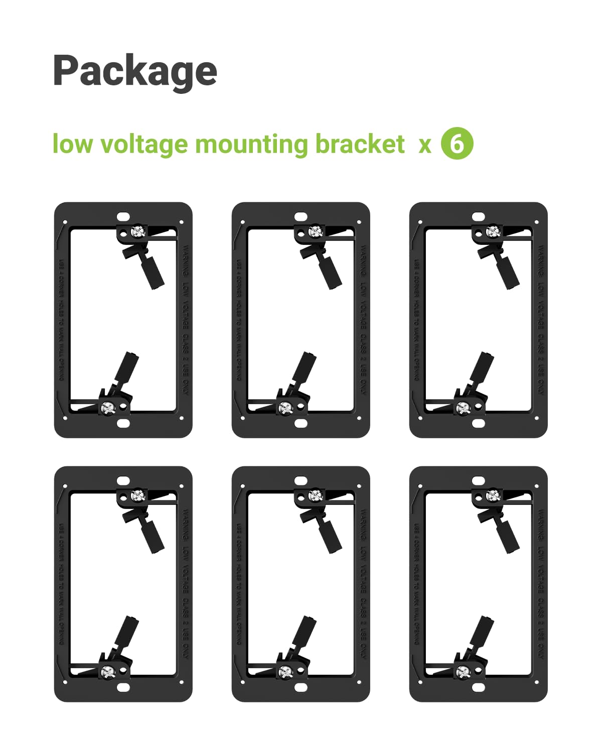 6 Pcs Low Voltage Mounting Bracket for Single Gang Wall Plate, Black — Amazon image 8