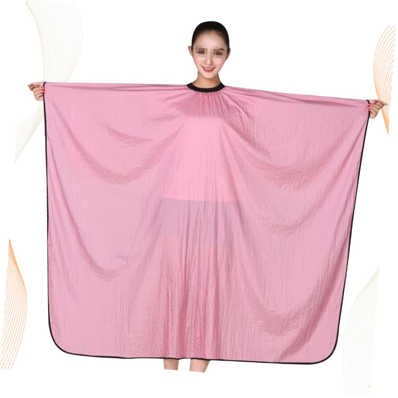 Capa de Peluquería para Adultos, Ligera Nylon, Adecuado para Cortar el Pelo en Casa o Salón, Color Rosa Práctico y Resistente