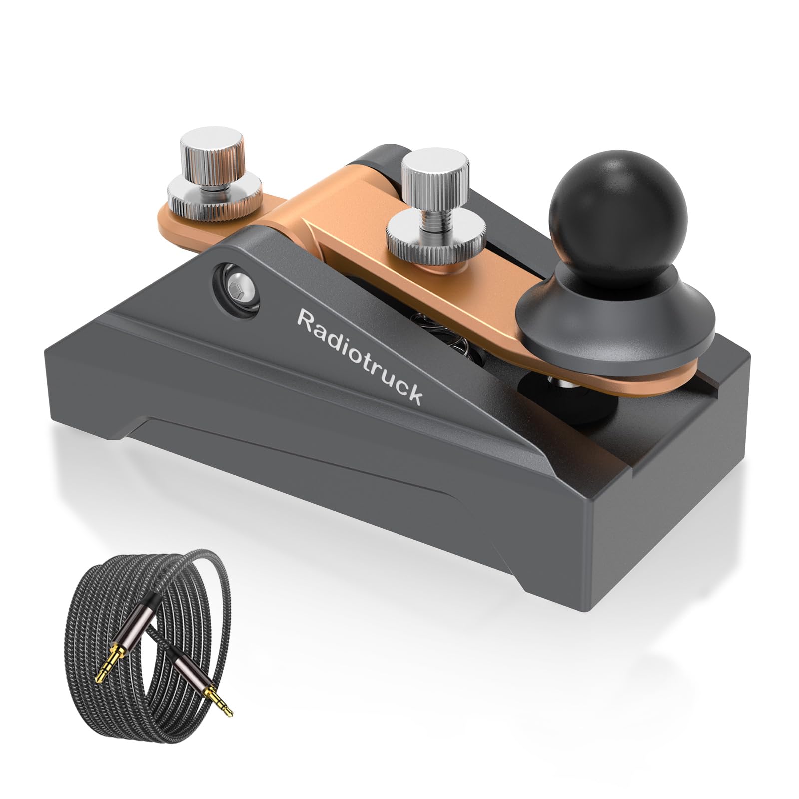 CW Telegraphy Key Auto Morse - Radio HAM Send Telegram Key Lambic Single Paddle Transmission Morse Code Key with Aluminum Alloy Body Base