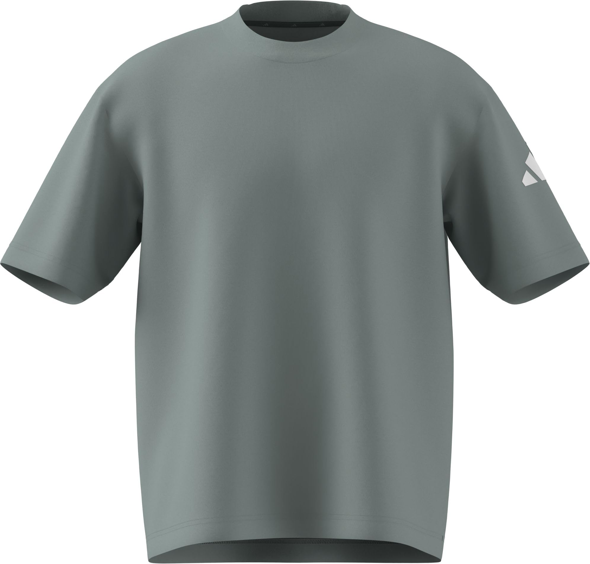 adidas Men's Essentials Lose FIT Three BAR TEE, Wonder Sage/White, XXL