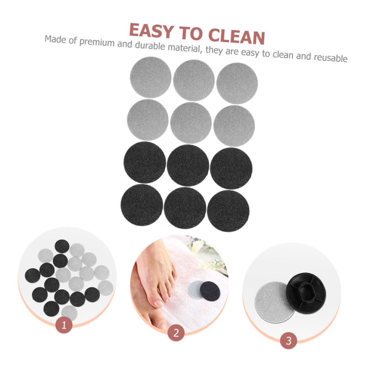 FRCOLOR 60pezzi Testine Di Ricambio Per Pedicure Elettrico Rimozione Della Morta Callosità Compatibili Con Vari Dispositivi Facili Da Installare e Lavabili
