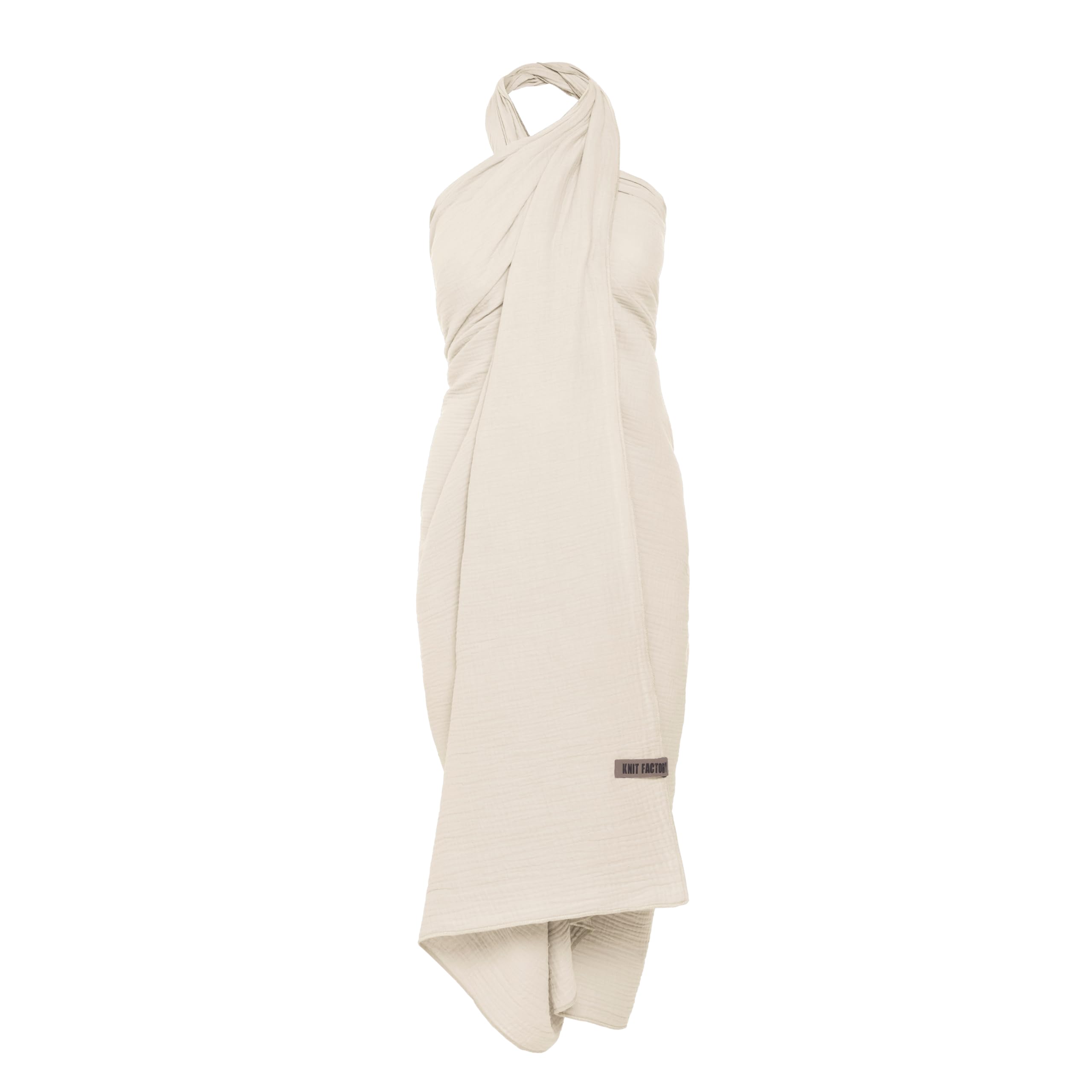 KNIT FACTORY - Liv Pareo/XL Schal - Strandtuch, XXL Schal und Pareo in einem - Multifunktionales Musselintuch - Sommer handtuchkleid - Damen Pareo aus 100% Bio-Baumwolle