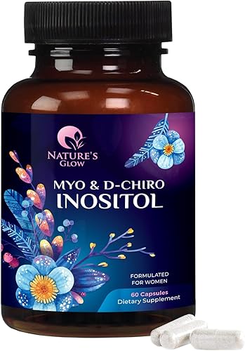 Myo-inositol y D-Chiro Inositol 1025 mg – Proporción ideal 40:1 para apoyo ovárico, suplemento vegano de mio y D Chiro para el equilibrio natural de