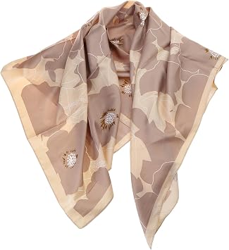 90x90cm Fashion Twill Flowers Printed Scarf Luxury Women Silk Hijab Scarf