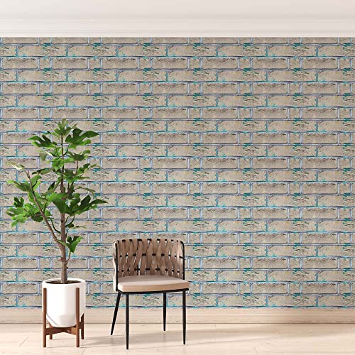 Image of DWELLSINDIA Grey Bricks Self Adhesive Wallpaper, Waterproof, Scratch Resistant, Laminated (41cm x 244cm, Multicolour)