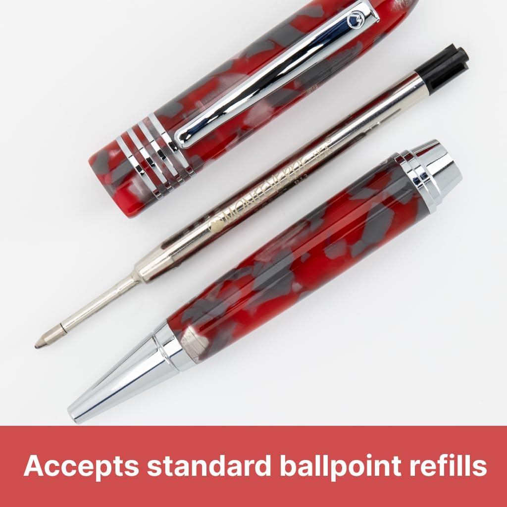 Monteverde USA Mountains of the World Ruby Mountain Ballpoint Pen, Ergonomic Design, Polished Chrome Trim, Durable Acrylic Resin, Luxury Writing Instrument