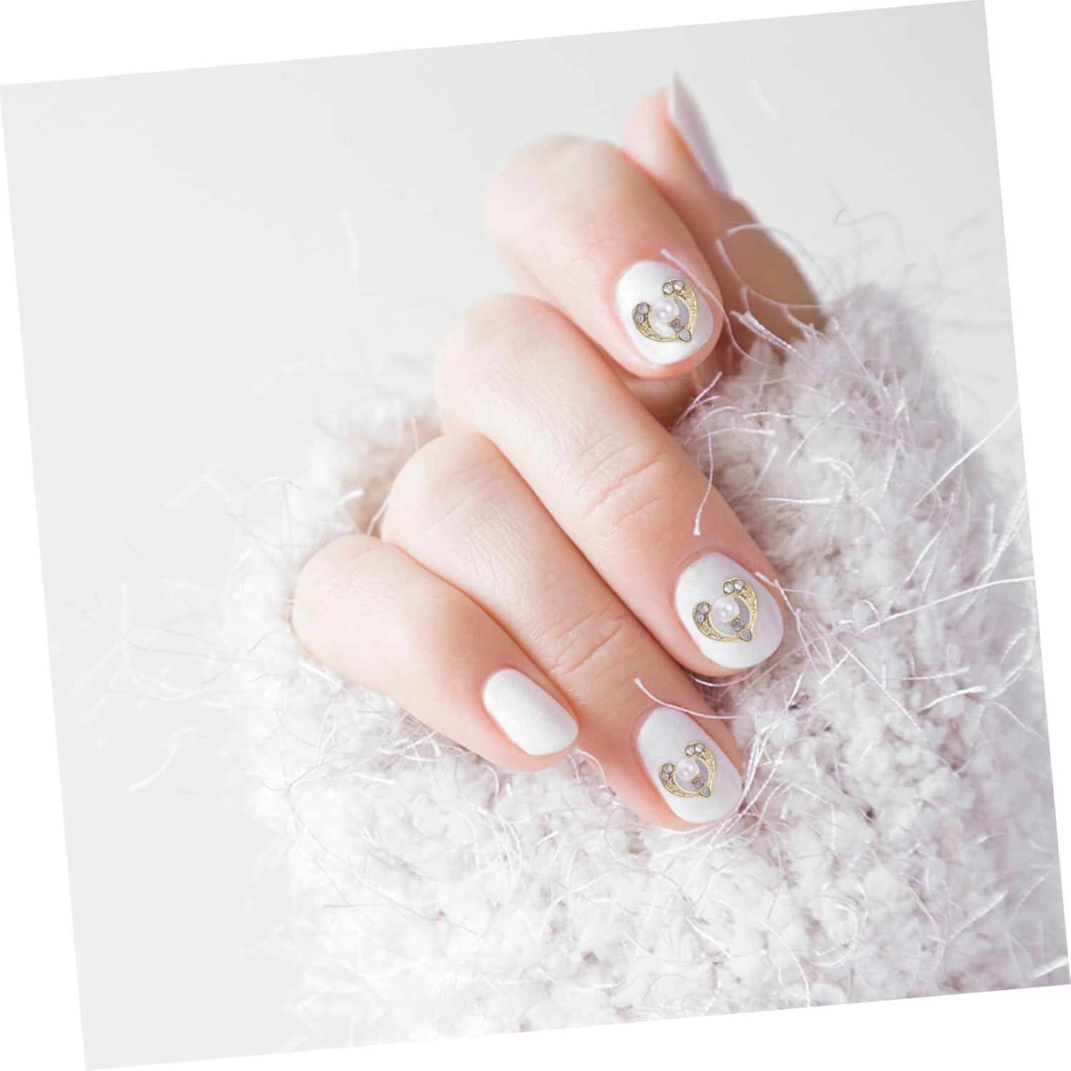 Baluue 12pcs 3D Heart Shape Nail Charms Alloy Nail Art Decorations Shining Manicure Studs for DIY Enthusiasts and Professionals