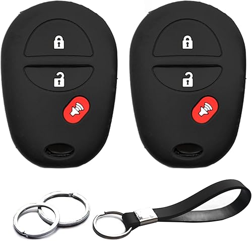 2 piezas compatibles con Toyota Corolla Highlander Sequoia Sienna Tacoma Tundra GQ43VT20T 3 botones Funda para llavero Protector de llavero sin