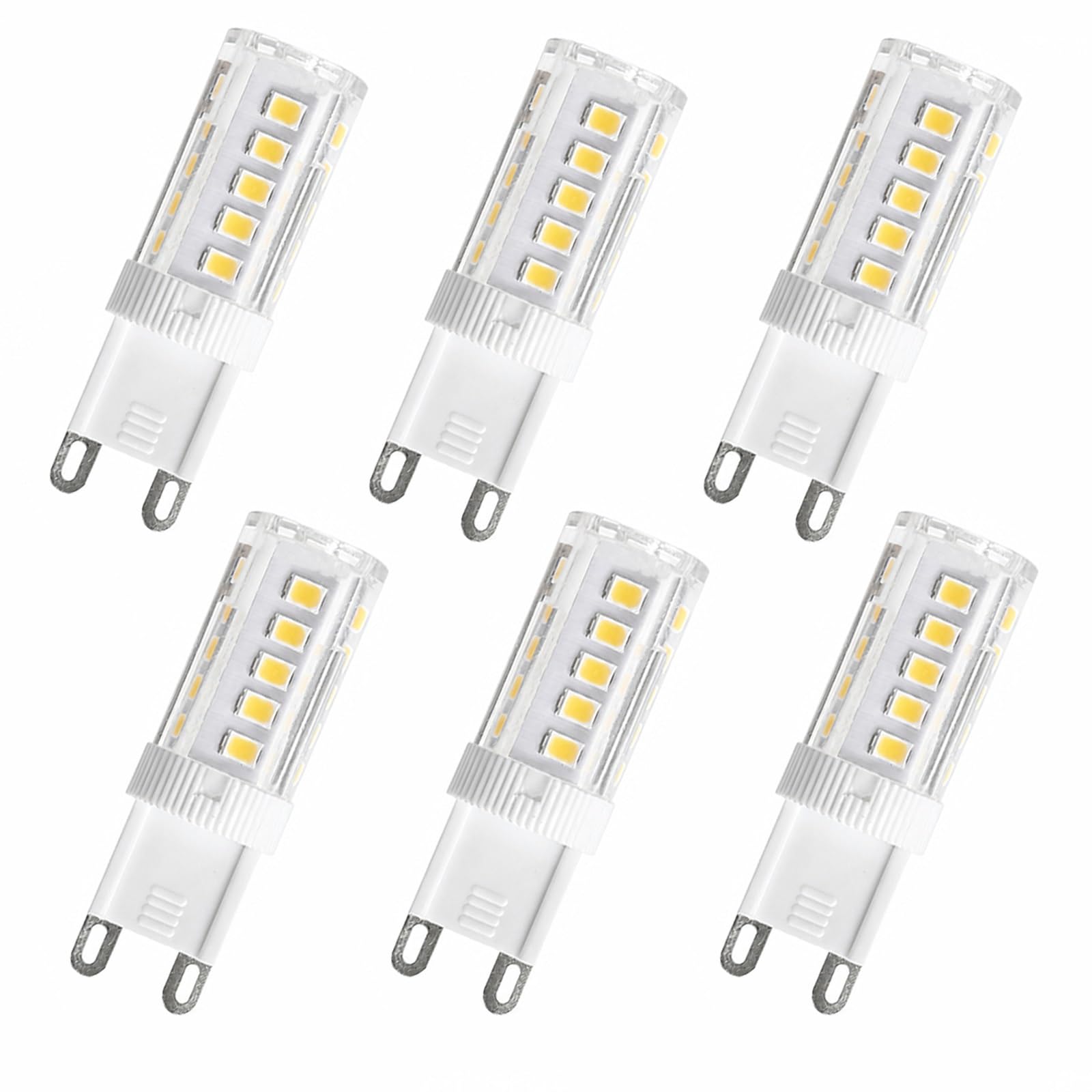 Bombilla LED G9 Luz Neutra 4000K 3W/5W/6W Reemplazo Halógeno Alta Luminosidad Sin Parpadeo CRI>80 para Dormitorio Salón Cocina Pasillo No Regulable Pack de 6(3W)