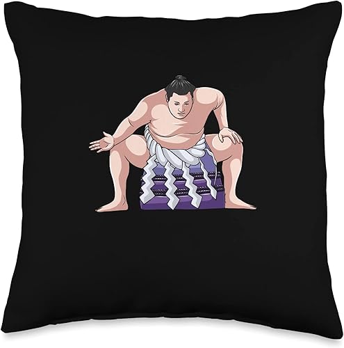 Sumo Wrestler Sumo Japan Sumo Wrestling Throw Pillow 16x16 Multicolor