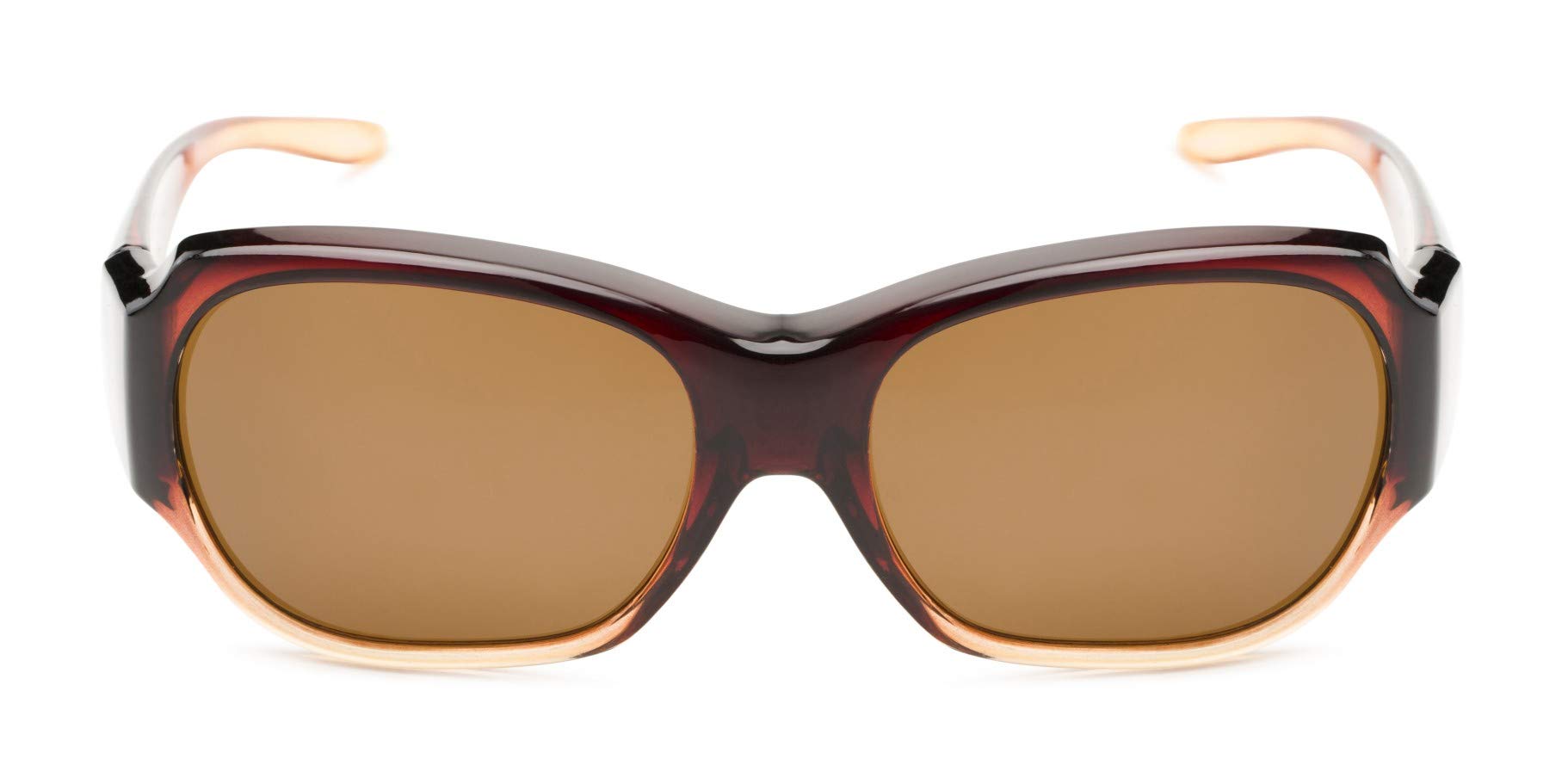 Solar ShieldPolarized Fits over Santa Monica Rectangular Sunglasses CRML AMB Size M/L, FREE Microfabric Case included