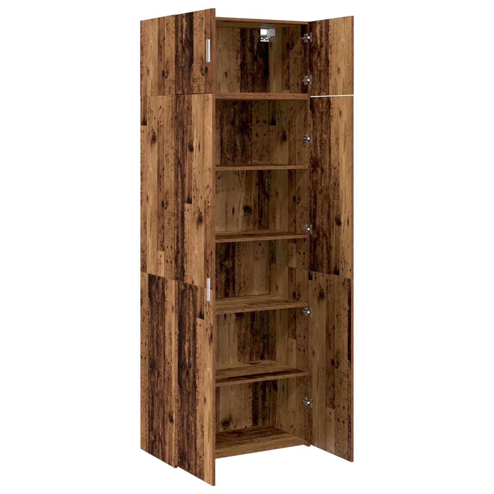 Armadio 2 Pezzi Legno Vecchio Ingegnerizzato 80x42,5x225 cm