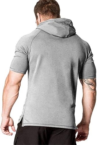 Miniatura 2 de COOFANDY Sudadera con Capucha de Manga Corta para Hombre para Entrenamiento en Gimnasio Sudadera Ajuste Muscular Moda Atlética Sudaderas con Capucha