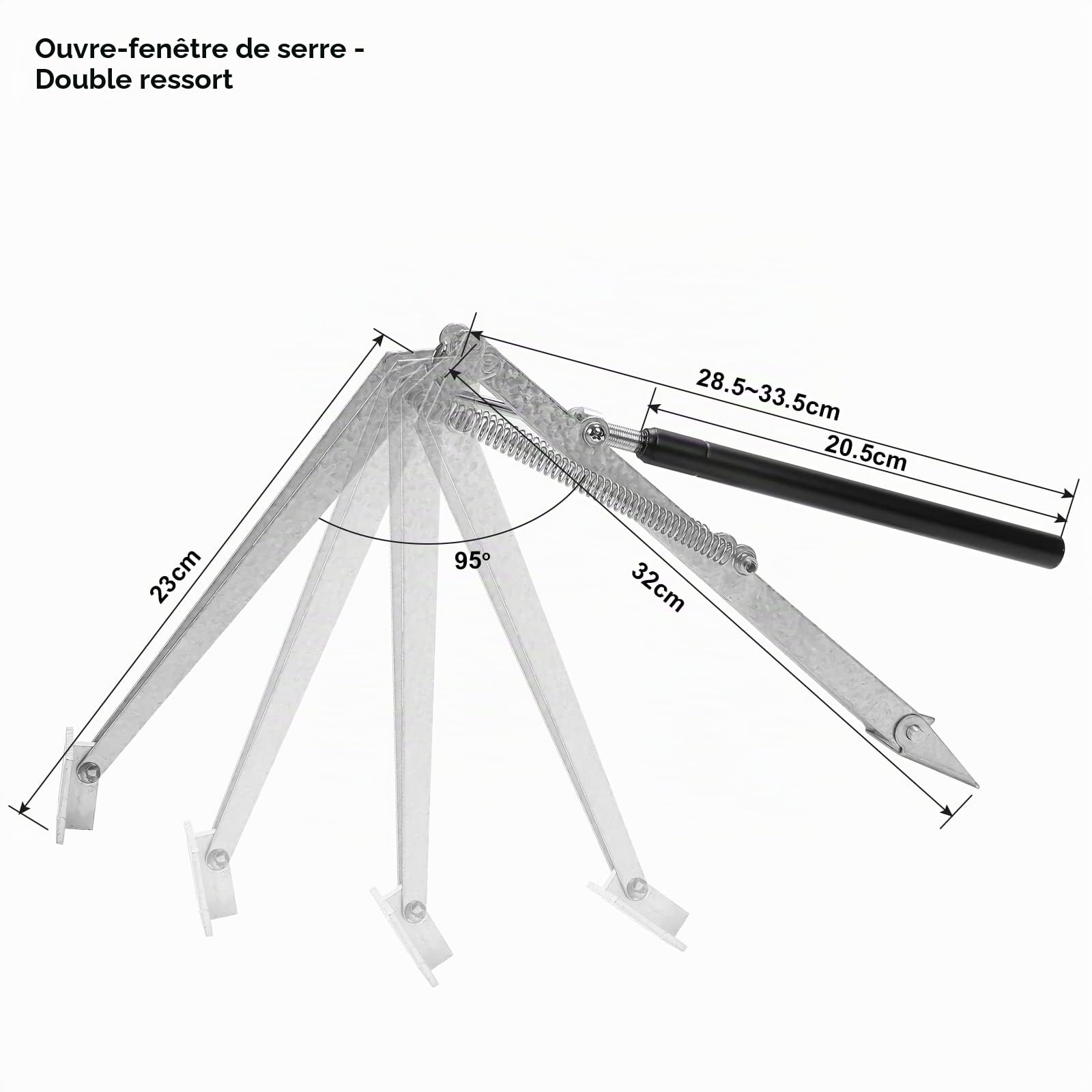 Ouvre-fenêtre automatique pour serre 14 kg 45 cm