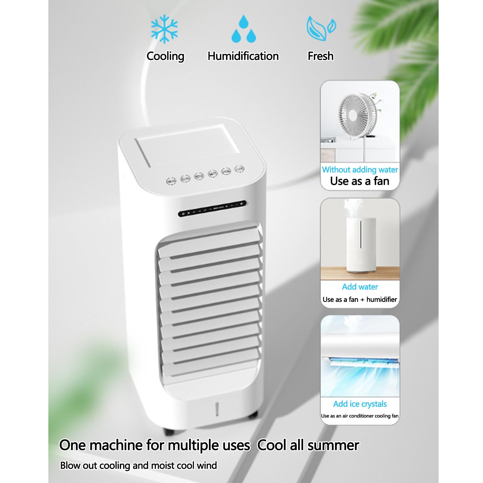 Enfriador de aire portátil, enfriador evaporativo compacto, ventilador silencioso con 3 velocidades, aire acondicionado de bajo consumo para oficina, dormitorio, habitación pequeña
