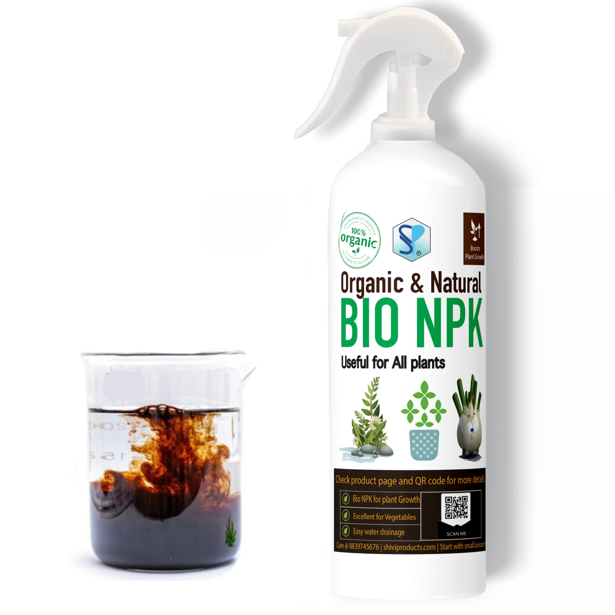Organic Liquid Bio NPK Fertilizer | Free Spray Bottle | Direct Ready to use| Fruiting and Flowering (400 ml)