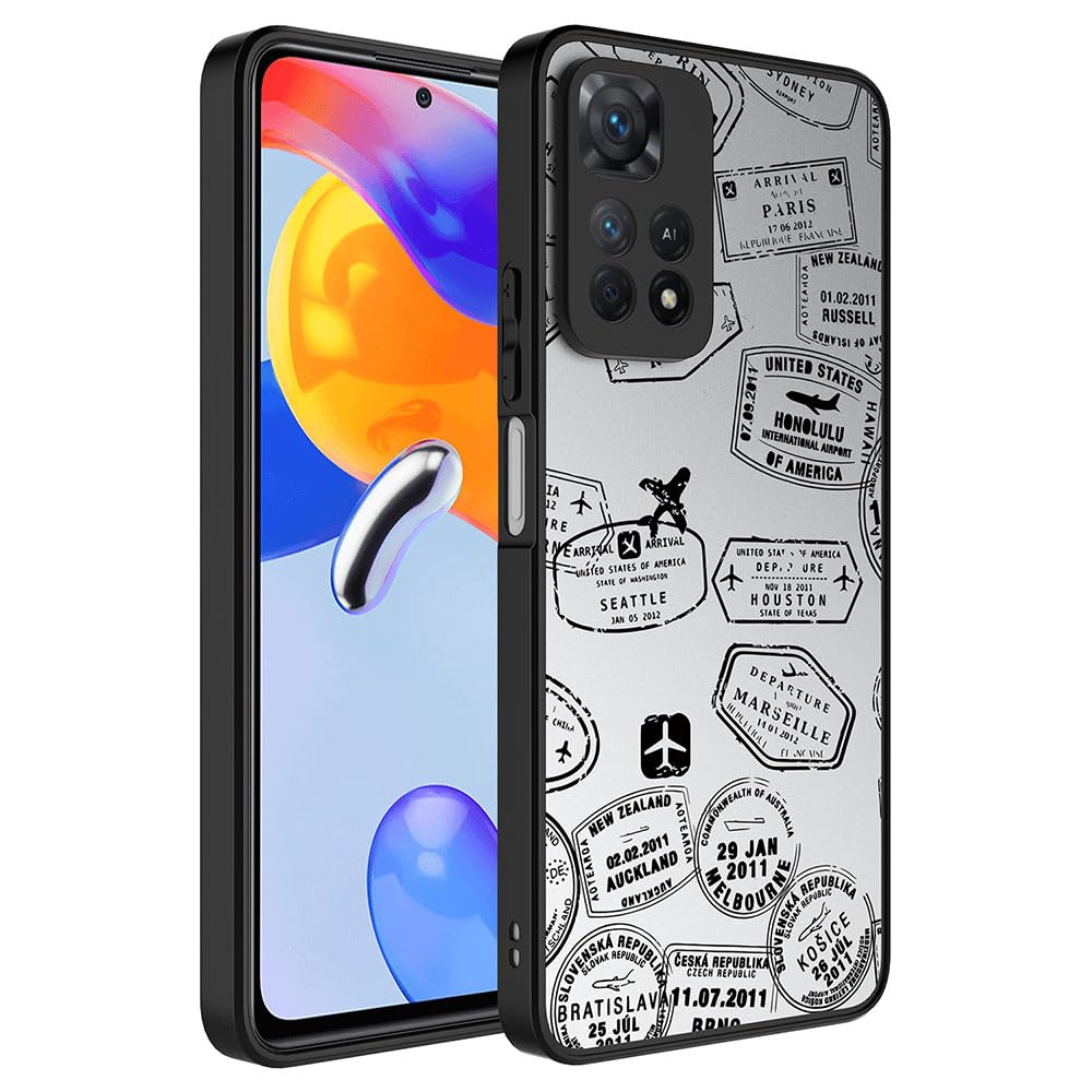 Zore Xiaomi ile uyumlu Redmi Note 11 Pro 5G Kılıf Aynalı Desenli Kamera Korumalı Parlak Zore Mirror Kapak Seyahat