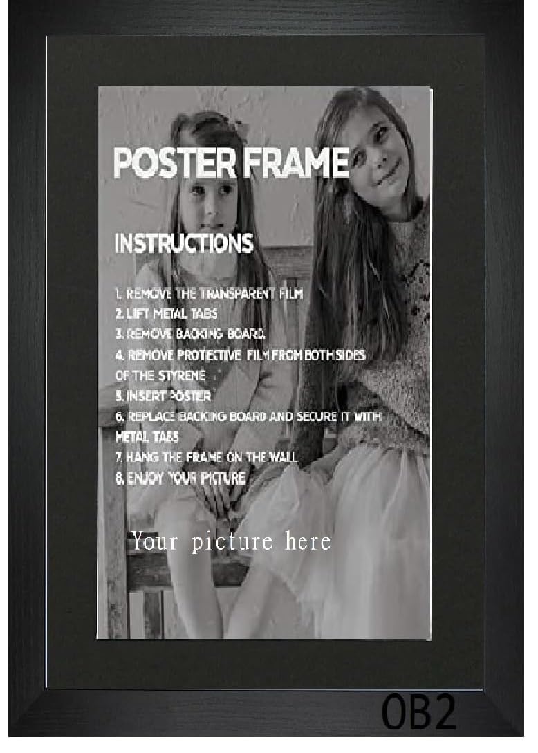 Picture Frame Photo Frame With White, Black Quality Mount (White frame with black mount, 70x50cm Frame For 60x40cm Picture Size)