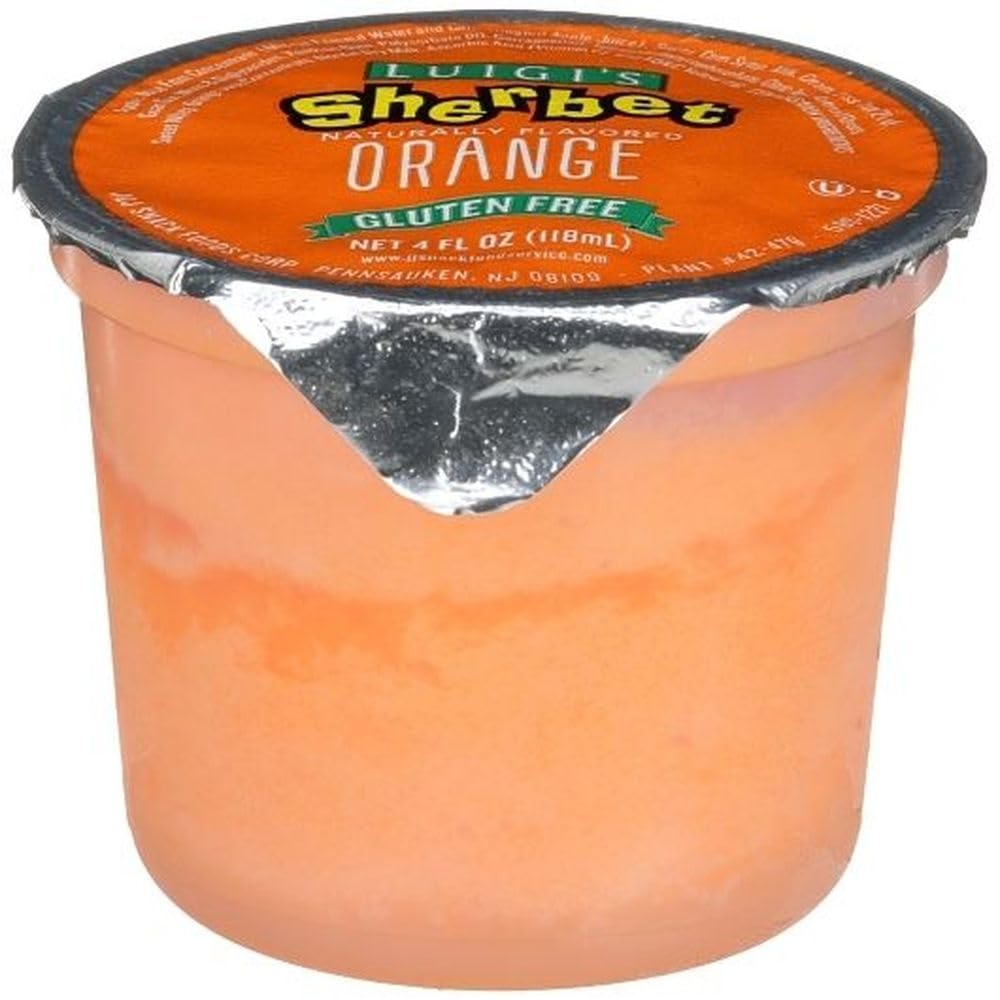 Luigis Orange Sherbet Cup, 4 Ounce -- 96 per case.