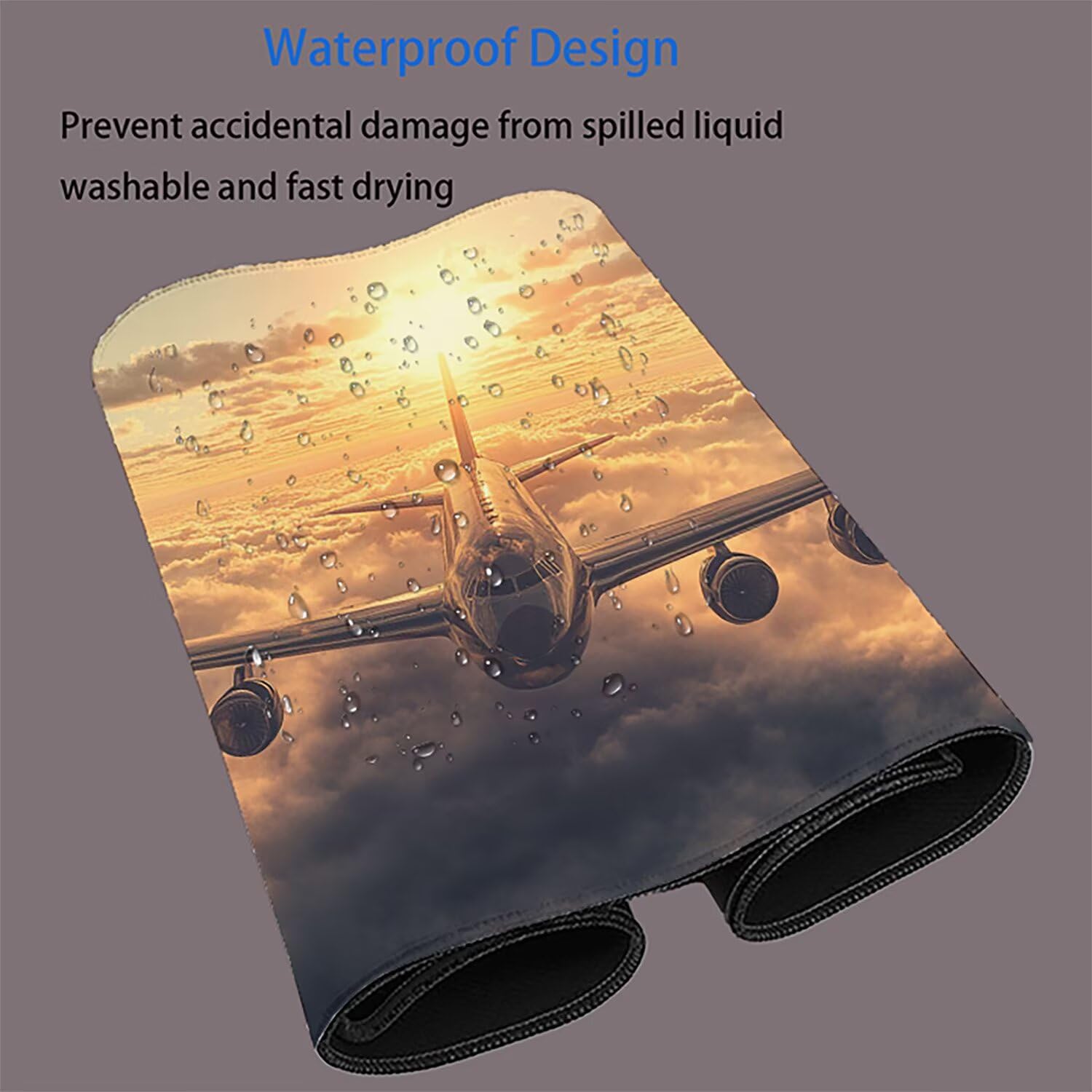 Tappetino Mouse Cloud Tappetino Gaming XXL 1000x500mm, Sottomano Scrivania Aereo Mouse Pad Migliora Accessori Gaming Precisione e Velocità, Adatto per Giochi e Ufficio Domestico, Regalo Uomo G-10971