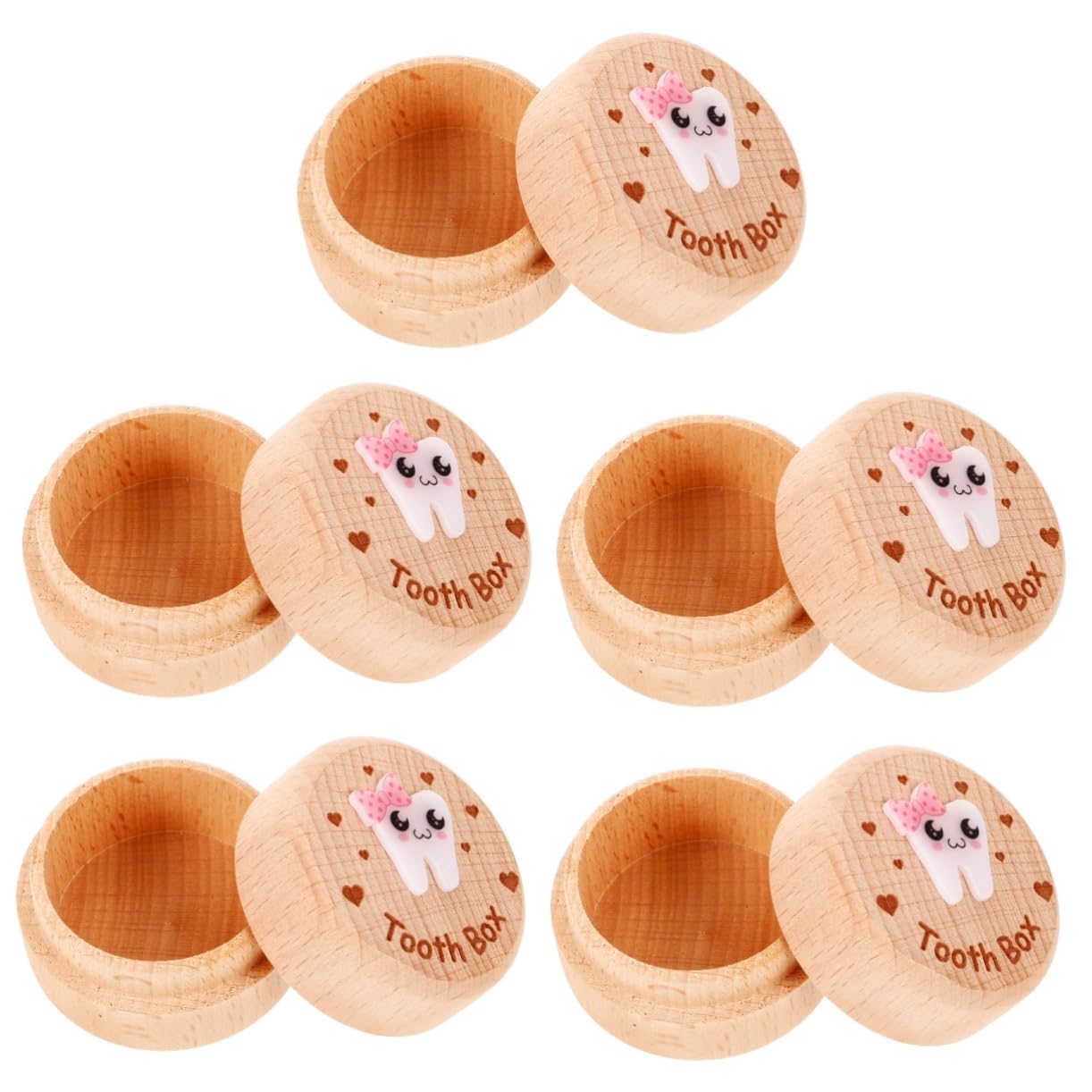 ibasenice 5stücke Holz Zahndose Für Junge Mädchen Modernes Minimalistisches Design Platz Zur Aufbewahrung Von Milchzähnen Und Haaren Kompakte Erinnerungsbox Für Kleine Schätze Für