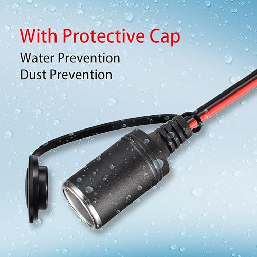 Miniatura 3 de Anderson - Enchufe para encendedor de cigarrillos, 12 AWG 12 V, hembra para encendedor de cigarrillos, cable conector para inflador de neumáticos de