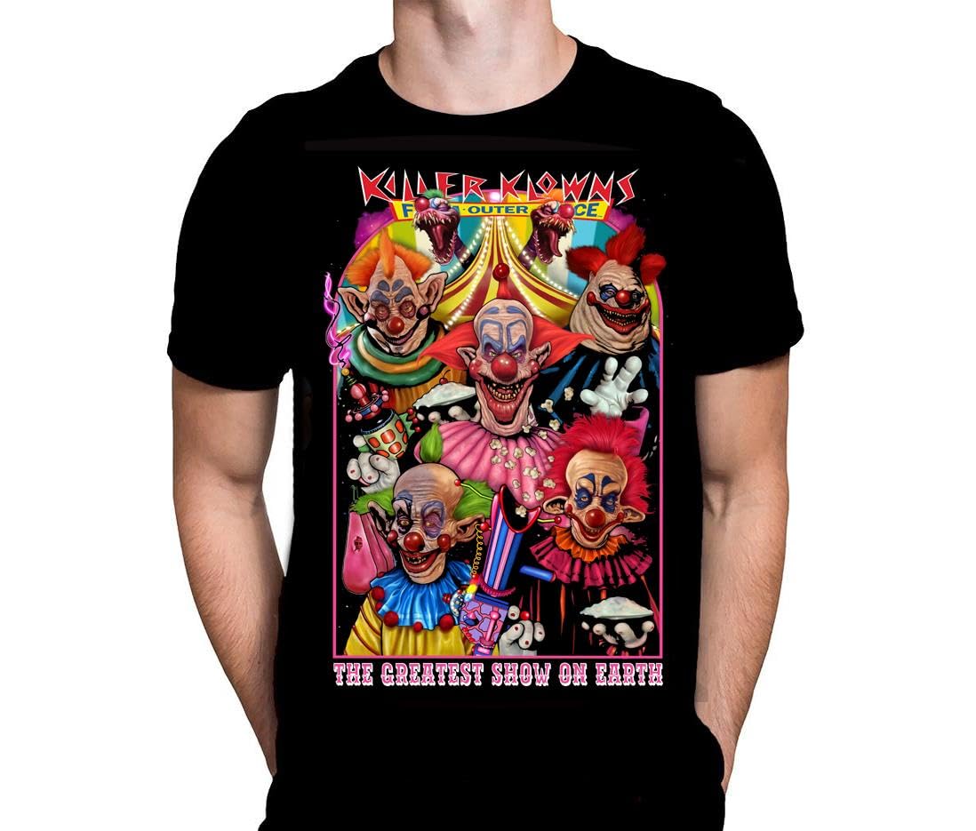 Wild Star Hearts Unisex Black Wsh - Greatest Show On Earth - Killer Klownsb-Movie Horror Halloween Film Fan Merchandise Men's T-Shirt By Peter Panayis