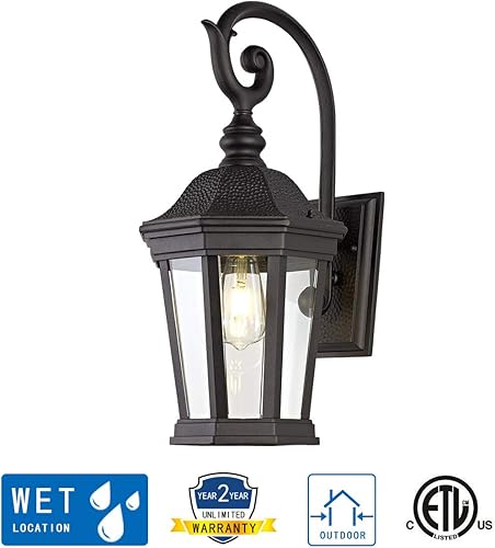 Miniatura 7 de Smeike Lámparas exteriores, luz de pared para exteriores, lámpara de porche grande para exteriores, montaje en pared en acabado negro mate con