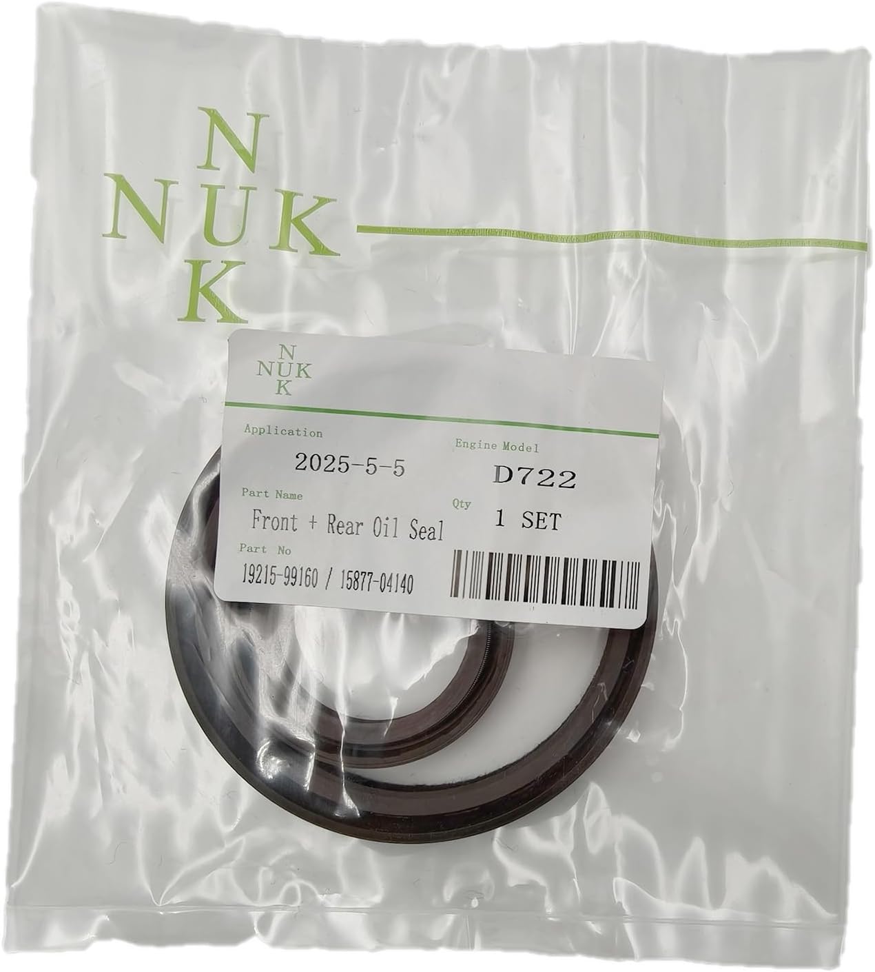 Front Oil Seal 15877-04140 1587704140 & Rear Oil Seal 19215-99160 1921599160 Compatible for Kubota D722 D782 D902 Z482 Z602 Engine