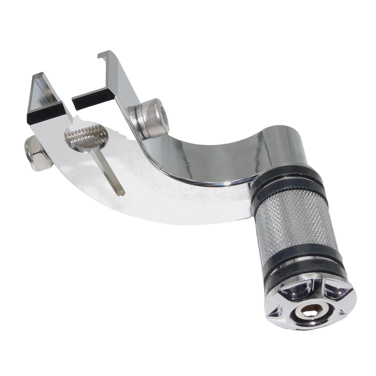 ASHCOUZ Pedale del cambio Leva del Cambio Pieghevole per Leva cambio cromata Para punta e tallone per Para pedane cambio adatte per Softail Street Bob Low Rider Breakout Fat Boy(Heel Shift Lever 5)