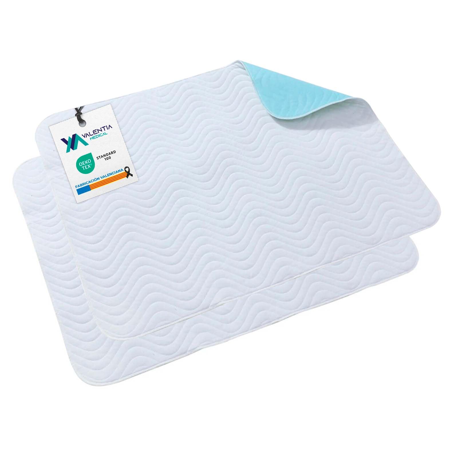 Lot de 2 Alèse Protège Matelas 90x75 cm Impermeable et Lavable, Couvre Matelas Imperméable, Réutilisable, Protection Lit Incontinence +200 lavages - Fabrique Espagne, Oeko-Tex