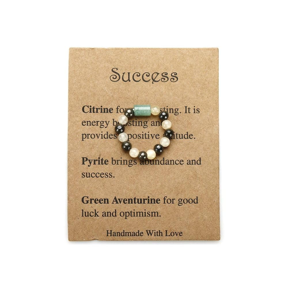 Natural Stone Stretch Rings for Women Men Handmade Crystal Beaded Anxiety Protection Rings Healing Stones Ring Holiday Birthday Jewelry Gifts