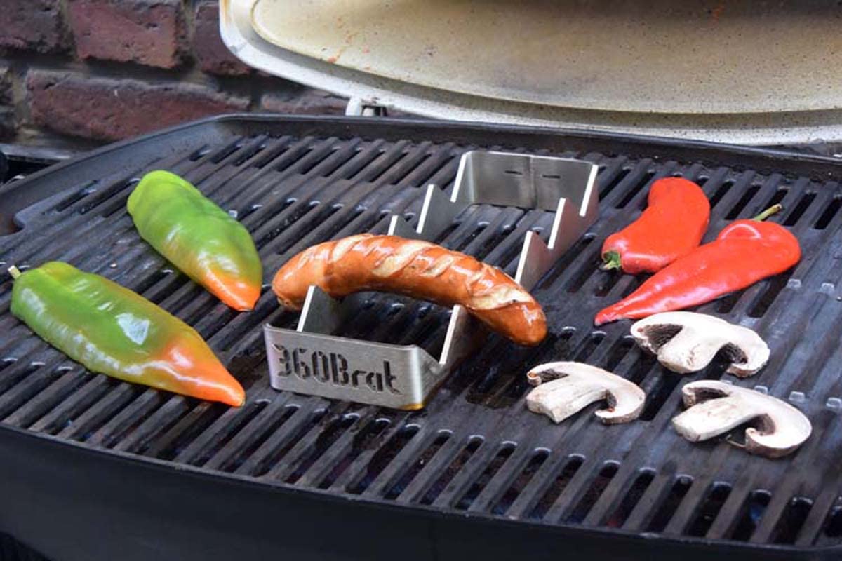 Halterung Bräter 5.9 Bratwursthalter Edelstahl 3mm BBQ Gestell für 5 Würste
