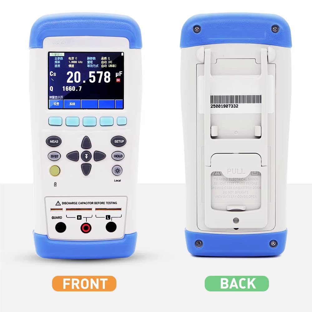 Handheld LCR Digital Bridge Meter Touch Screen Inductance Resistance Capacitance Tester with Frequency 100Hz 120Hz 1kHz 10kHz Accuracy 0.2% USB Storage Files
