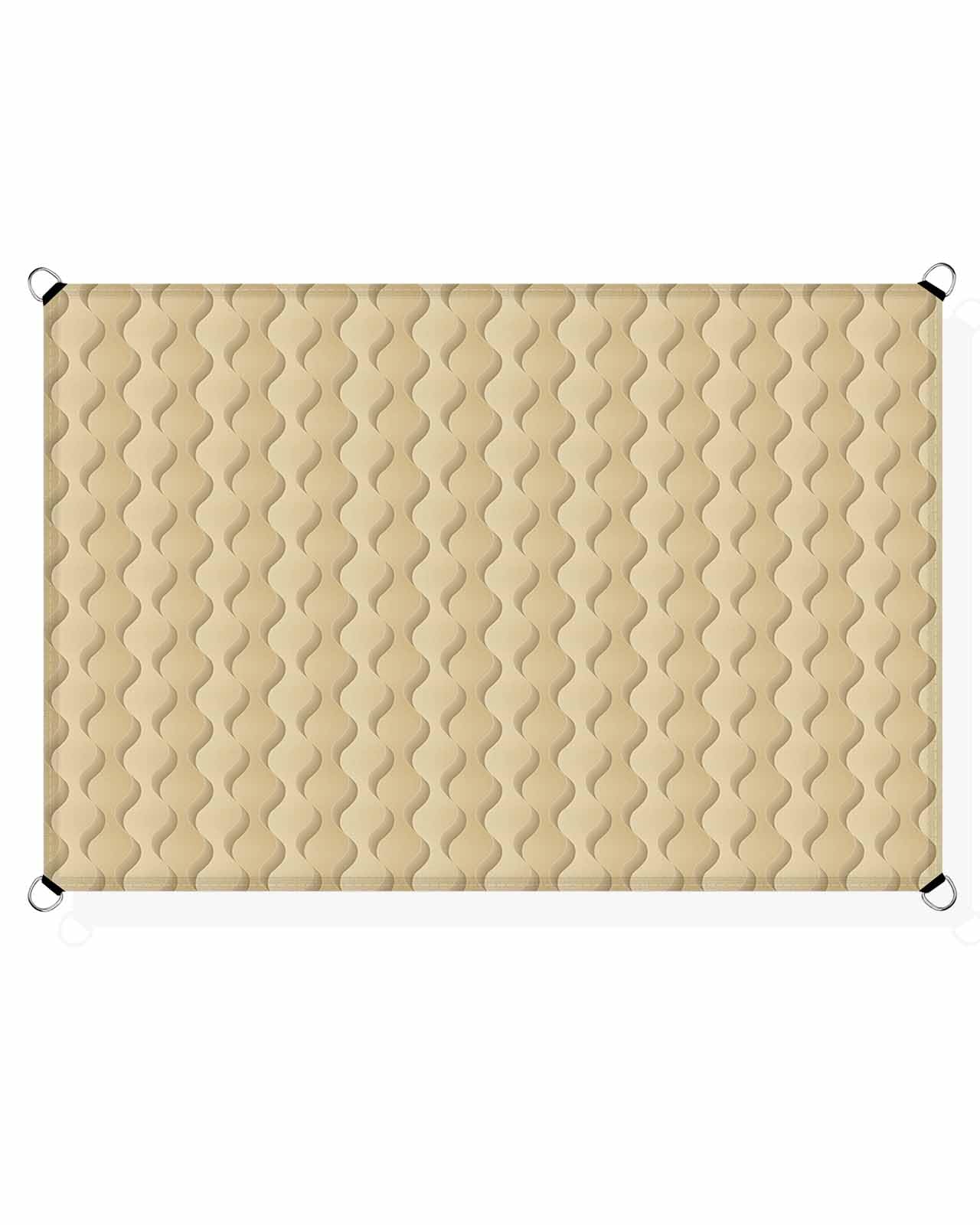 Boanket Sun Shade Sail 6.5' x 10', Beige Geometric UV Block Sun Sails Shades, Modern Moire Abstract Art Aesthetics Shade Cloth for Patio Deck Terrace Garden Lawns Beach Backyard