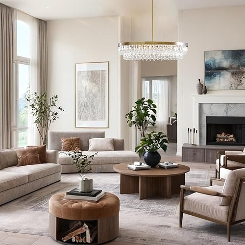 Miniatura 3 de Candelabro redondo de cristal moderno, Clarissa moderna lámpara redonda, 28.0 in (diámetro). x 6.0 in h