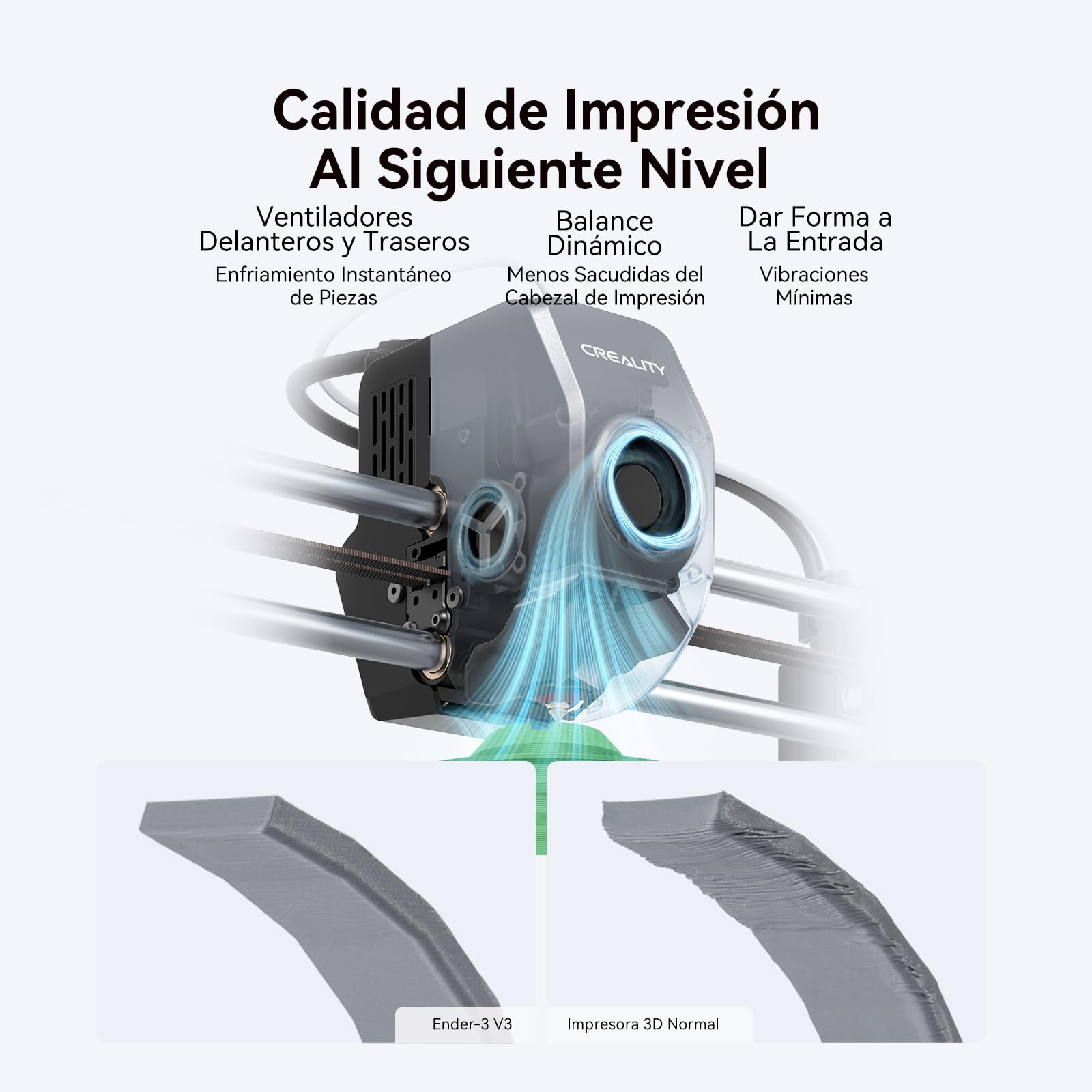 Creality Ender 3 V3 Impresora 3D, 600mm/s Velocidad Impresión, Estructura Core-XZ, 4,3'' IPS táctil Pantalla, Extrusora Proximal Doble Engranaje Alta Velocidad, 220×220×250mm
