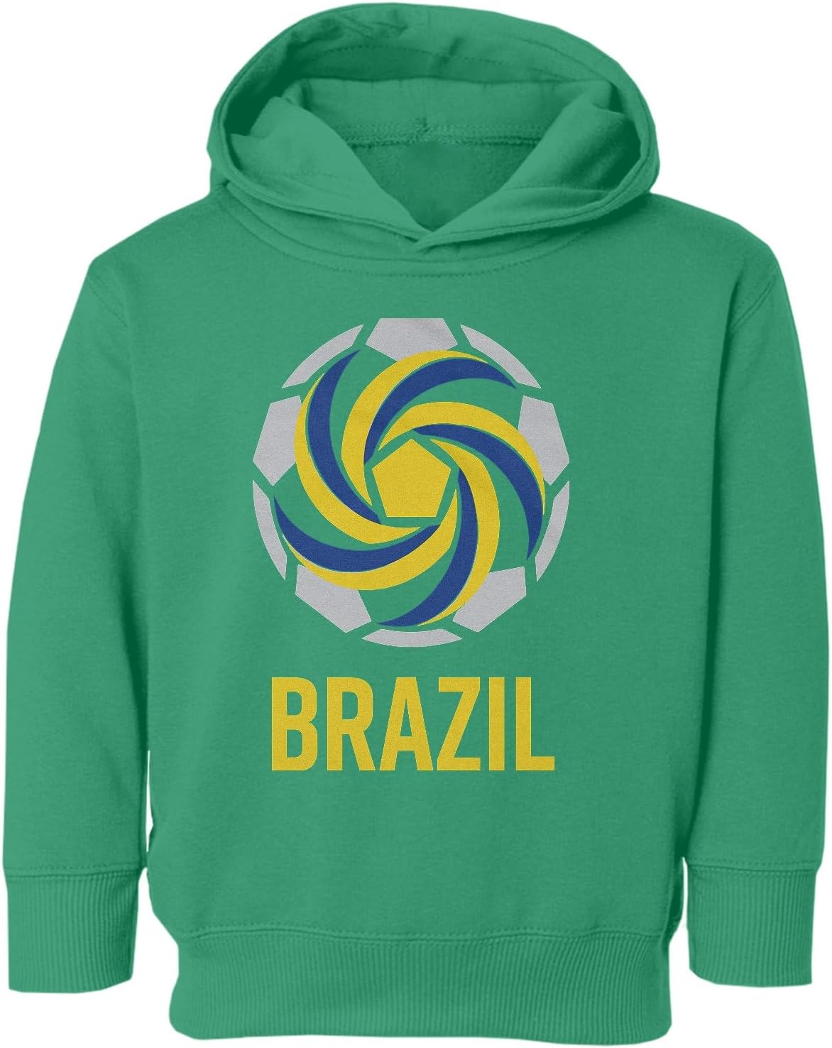 Brazil Soccer Ball Fan Graphic 2026 Support Toddler Hooded Sweatshirt