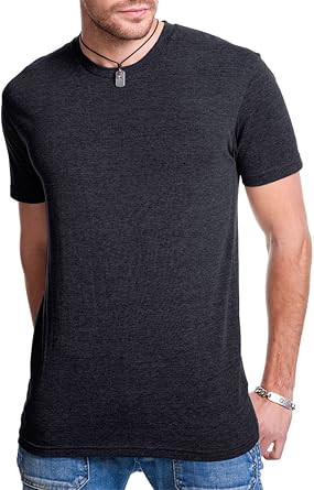 Next Level Apparel Mens Triblend Knit Crewneck T-Shirt, Vintage Blk, Large