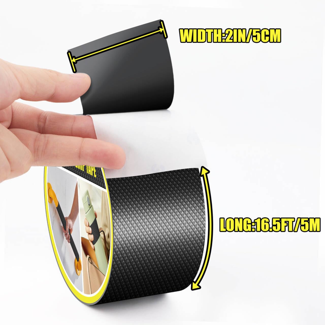 Ruban adhésif antidérapant en caoutchouc ultra fort, imperméable, antidérapant avec adhésif texturé pour outils de bricolage et gadgets, personnalisable pour plus de confort et de sécurité (5
