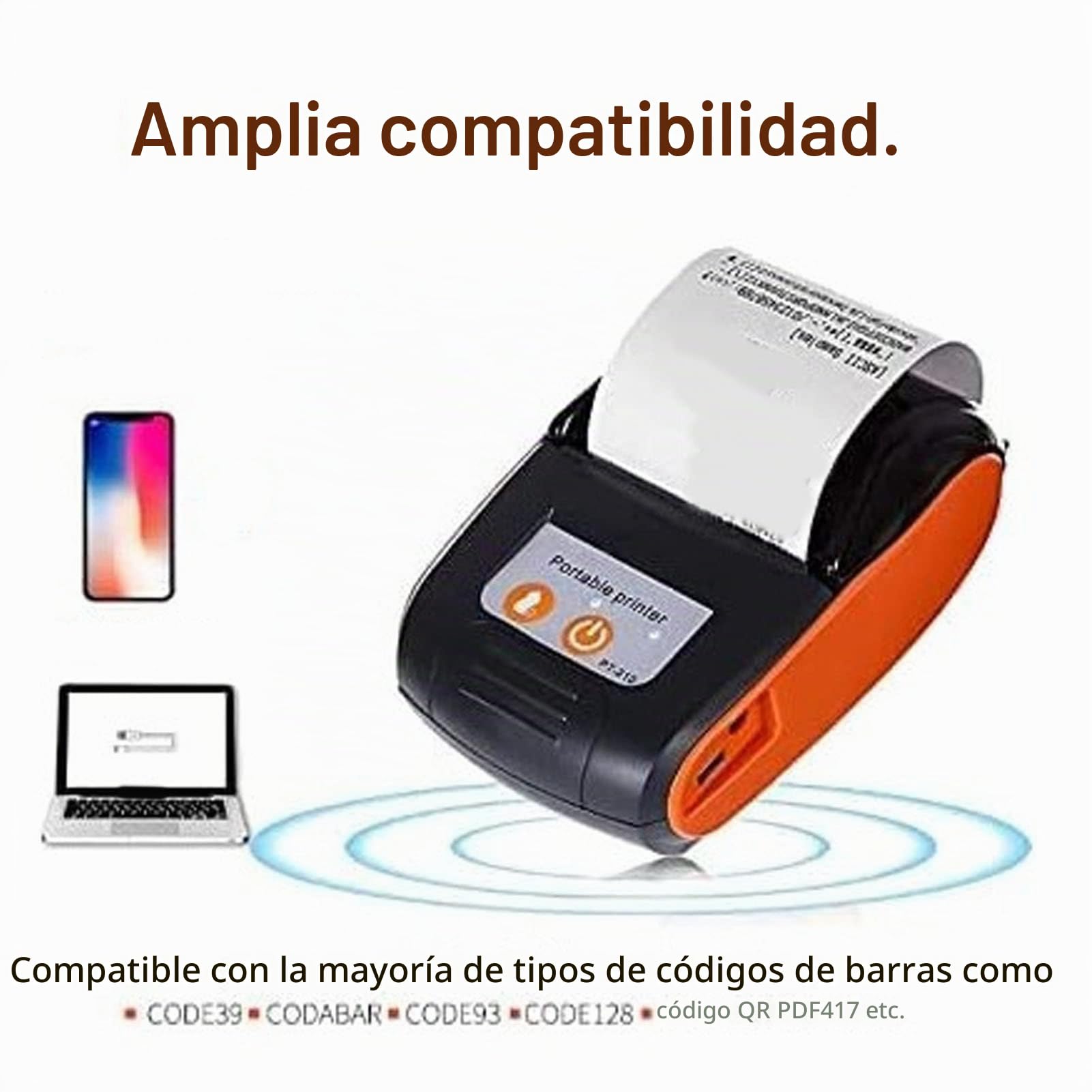 Fafeicy Impresora Térmica Inalámbrica Portátil para Recibos y Tickets Mini Rápida con Bolsa de Almacenamiento para Negocios Pequeños y Movilidad