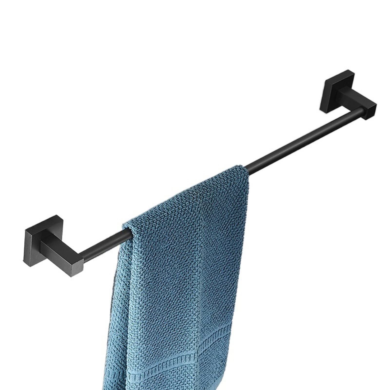 LMYSXAOZ Square Towel Bar Rail, Aluminum Rod, Single People Holder, Wall Mounted Rail for Bathroom or Kitchen, 40cm~80cm Optional, Screws Mounting (Size : 70cm)