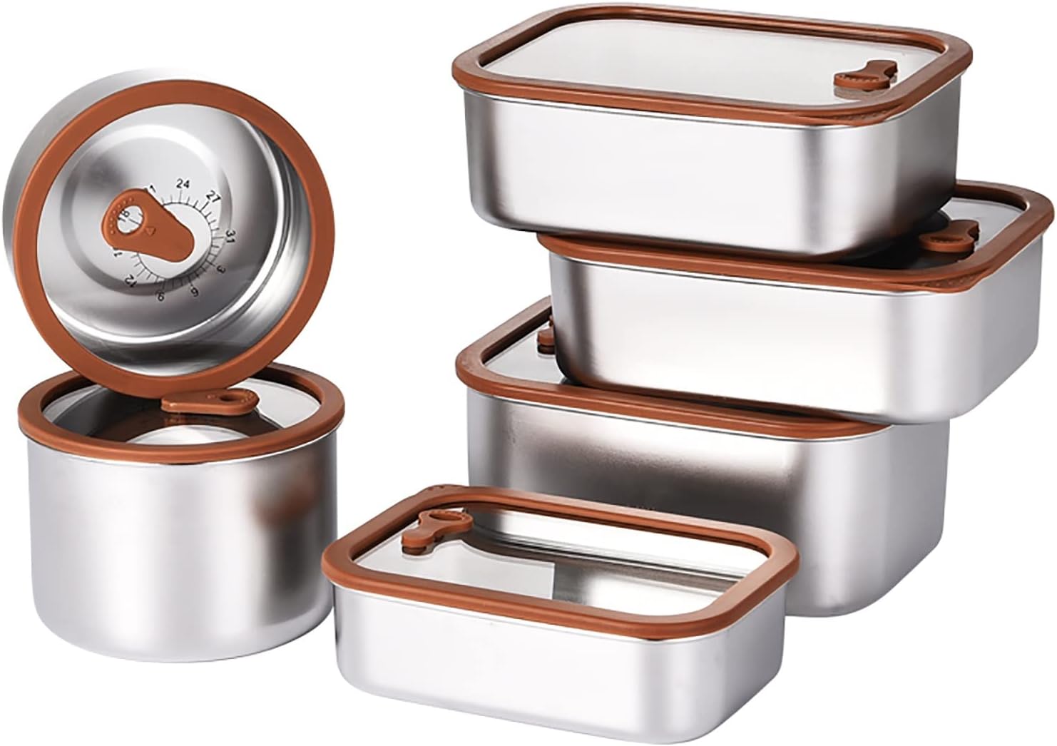 6 Pieces 316 Stainless Steel Large Food Storage Container